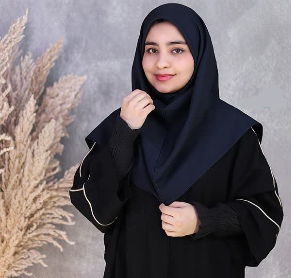 مقنعه سر مه ای نخی بروجرد